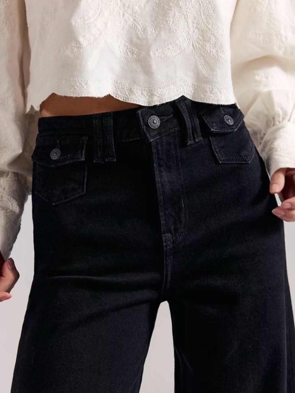 Free People We The Free Kellee High-Rise Palazzo Jeans - Picture 2 of 14